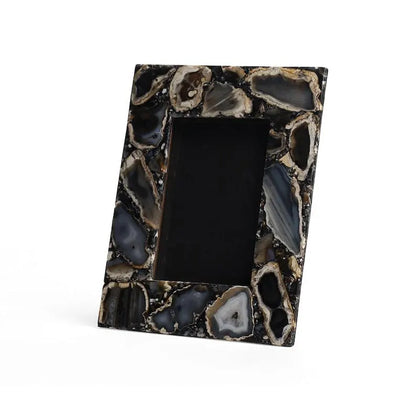 New - handmade Exclusive Picture Frame in natural Botswana Agat Stone, 20x15ramme ( 10x15 Photo)