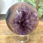 Amethyst Druzy & Agate Sphere Geode from Uruguay - SPH0173, 8.9cm