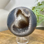 Banded Agate &amp; Quartz Druzy Sphere Geode - SPH0154, 9.9cm