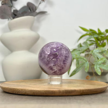 Uruguay Amethyst Sphere Geode with Large Crystal Formation - SPH0157, 9.9cm