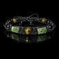 Månedens Utvalgte / Trendy og Exclusivt Shambhala armbånd, Seraphinite, Hawk’s Eye, Black Tourmaline, Onyx, unisex og justerbare - Strength, Luck, and Protection