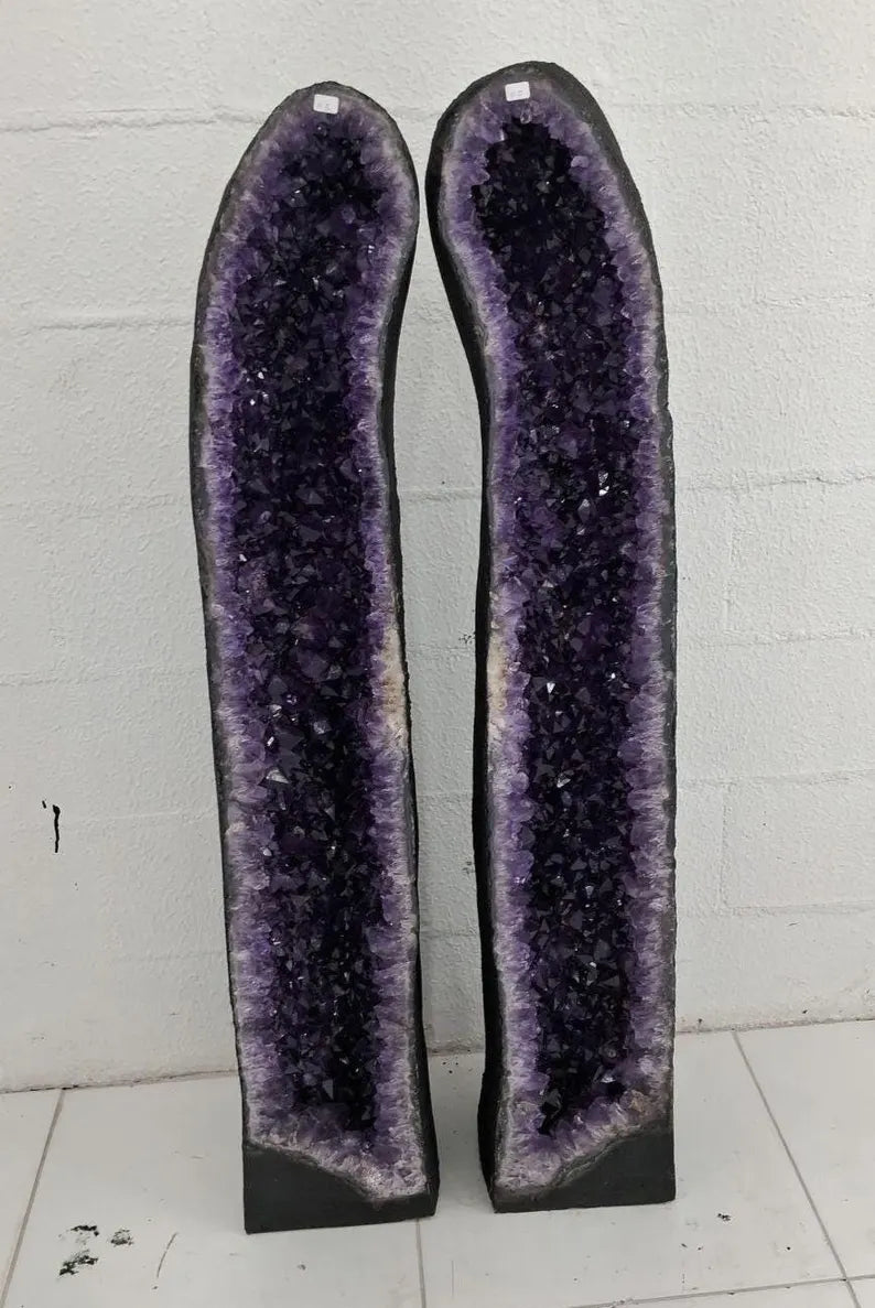 KAMPANJE HIGH QUALITY PREMIUM AMETYST GEODEPAR - Inntil 40% OFF + Fri Frakt - 120cm Høye - 125Kg Totalt ( 65+60kg ) mined in Brazil