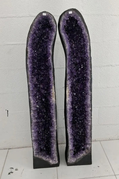 KAMPANJE HIGH QUALITY PREMIUM AMETYST GEODEPAR - Inntil 40% OFF + Fri Frakt - 120cm Høye - 125Kg Totalt ( 65+60kg ) mined in Brazil