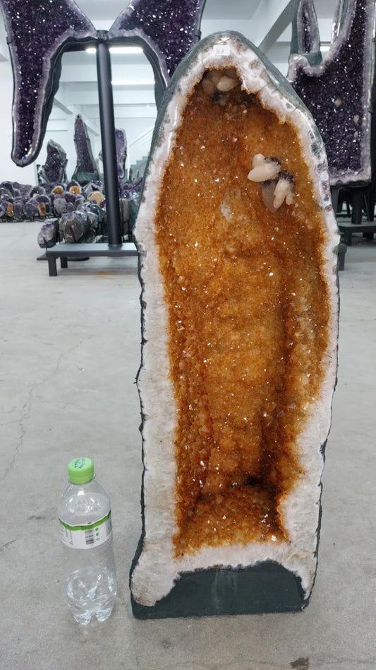 KAMPANJE CITRINE ( Heated ) GEODE - Inntil 40% OFF + Fri Frakt - 68x24x26cm - 30Kg mined in Brazil