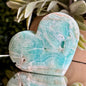 Big and beautful Blue Aragonite Self Standing Heart, ca 75mm