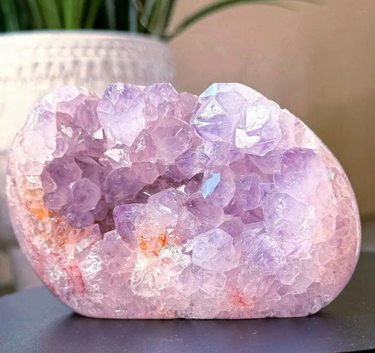 Pink Amethyst Flower Agate Cluster, ca. 750gram - 13x7.5cm