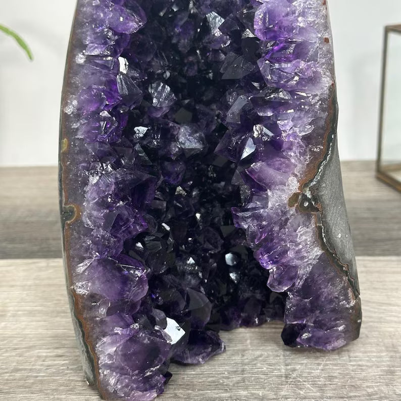 Uruguay Amethyst Geode Crystal Cluster for Home or Office Display, Self Standing Amethyst, Tall Amethyst Stone | CBP1237, 19.5x12.5x15.5cm