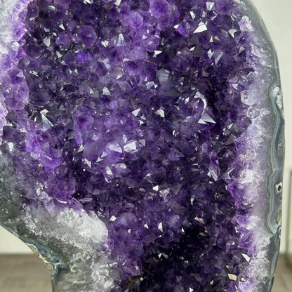 Uruguayan Amethyst Geode with agate Shell Statement Piece - MWS2962, 3 KG - 20x16cm