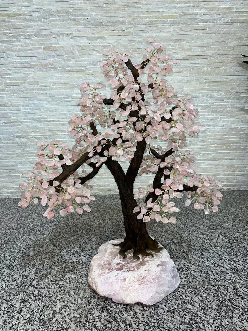 Rose Quartz Geode Tree*** Natural Big Crystal Mined in Brazil, 25kg 79x68x60cm