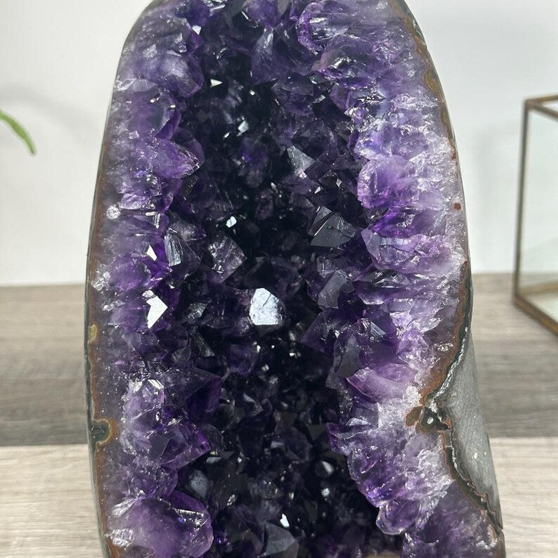 Uruguay Amethyst Geode Crystal Cluster for Home or Office Display, Self Standing Amethyst, Tall Amethyst Stone | CBP1237, 19.5x12.5x15.5cm