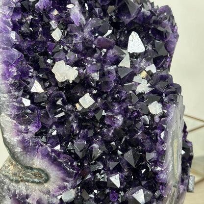 Huge Uruguayan Natural Amethyst Specimen on Metal Stand - MWS2968, 10kg - 38x18x15cm