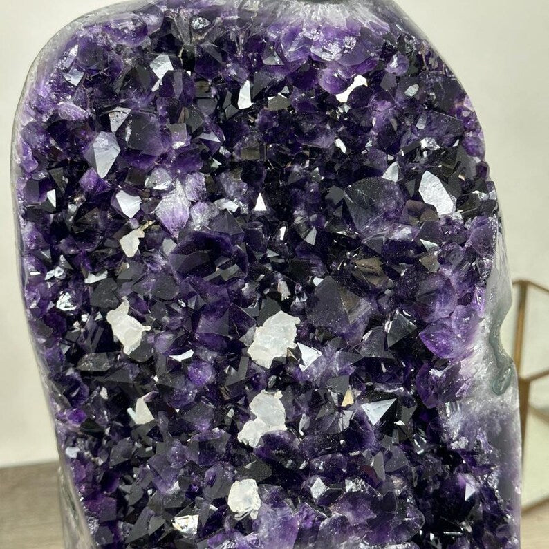 Huge Uruguayan Natural Amethyst Specimen on Metal Stand - MWS2968, 10kg - 38x18x15cm
