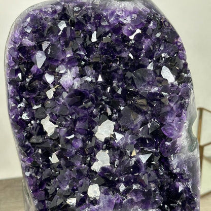 Huge Uruguayan Natural Amethyst Specimen on Metal Stand - MWS2968, 10kg - 38x18x15cm