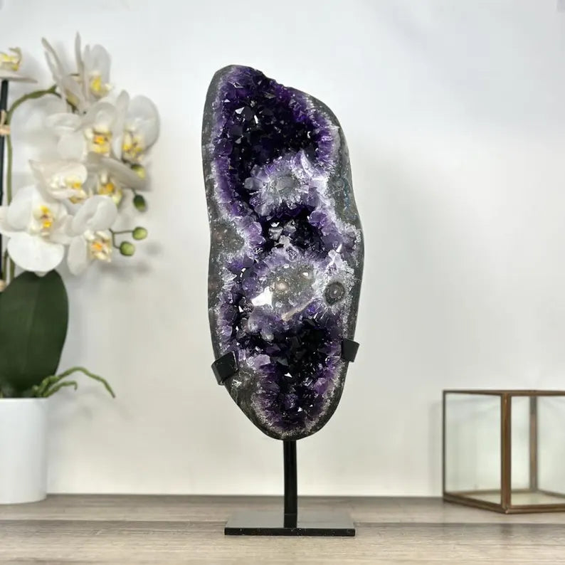 Huge Natural Amethyst Cluster with Stalactite Eyes Formations - MWS2965, 4.3kg - 37x12x11cm