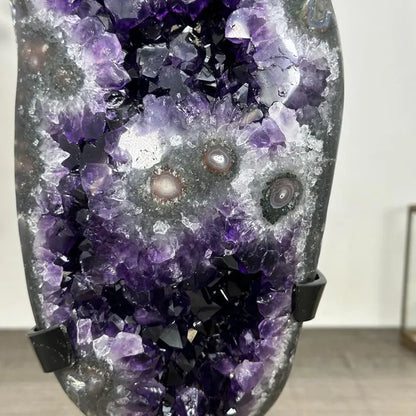 Huge Natural Amethyst Cluster with Stalactite Eyes Formations - MWS2965, 4.3kg - 37x12x11cm
