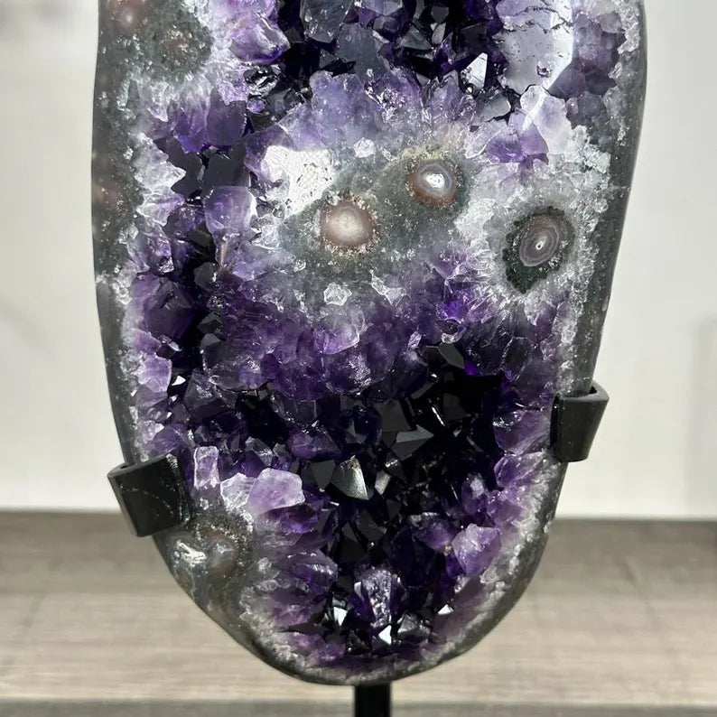 Huge Natural Amethyst Cluster with Stalactite Eyes Formations - MWS2965, 4.3kg - 37x12x11cm