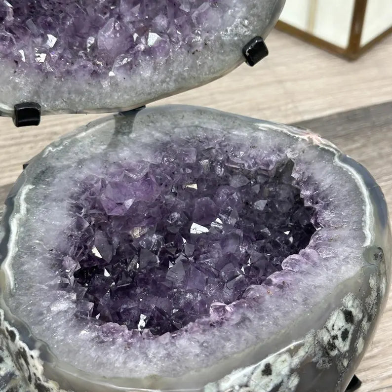 Natural Amethyst & Agate Jewelry Box Geode - MWS2976, 3.8kg - 22x18x19cm