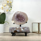 Natural Amethyst Jewelry Box on Metal Stand - MWS2978, 3.4kg - 23x17x20cm