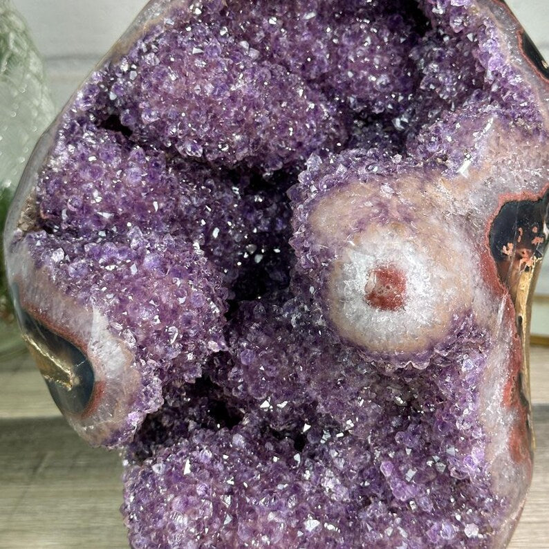 Natural Amethyst & Agate Statement Piece for Home Decor, Self Standing Amethyst, Tall Amethyst Stone | CBP1255, 28x22x16cm