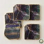 Multi Fluorite Coasters, Natural Gemstone Drinkware, Personalized Memento Gift, Stk. Pris