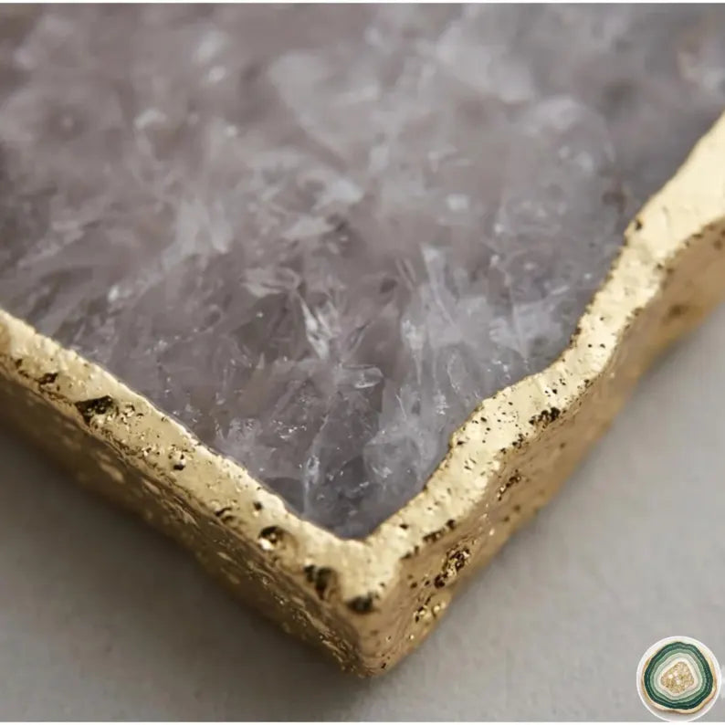 Smoke Grey Quartz Square Coasters | Natural Stone Drink Coasters | Personalized Memento Gift | Luxury Table Décor, stk pris