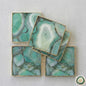 Green Agate Coasters | Natural Stone Drink Coasters | Personalized Gift Set, stk pris