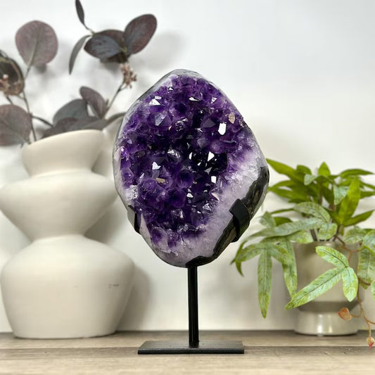 Unique Natural Uruguayan Amethyst Geode Statemen Piece - MWS3167, 3.4kg - 28x15x10cm