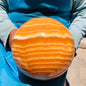 Polished Yellow Calcite Crystal Ball,16.5 - 17cm /  6.5 - 7kg