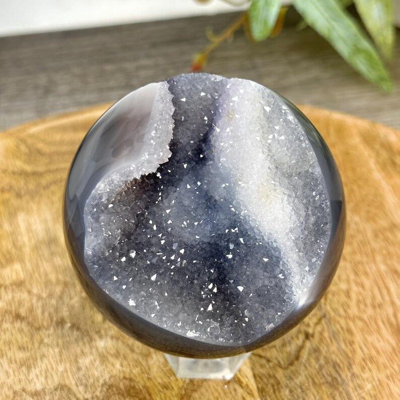 Agate & Druzy Sphere Geode - SPH0224, 80mm