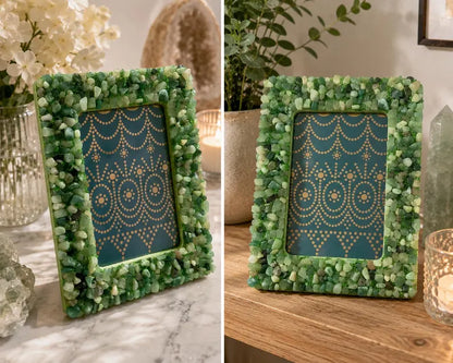 Vakker, håndlaget Green Quartz Bilderamme for standard 15x10 Foto