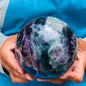 XXL Supergood Fluorite Rainbow Sphere, ca. 13.5 - 14cm - 5 - 5.5kg