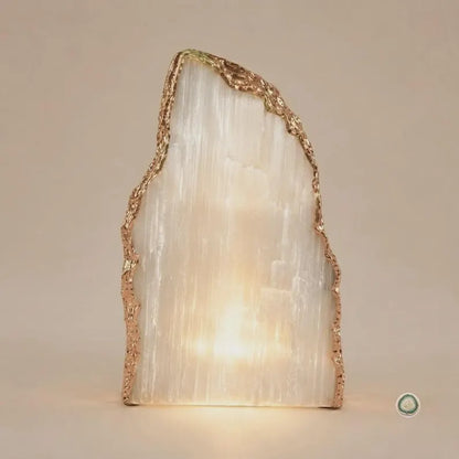 SELENITE Ledlamp | Gold Electroplated, Crystal Night Light | Luxury Home Décor