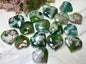 Green Blossom AGATE Hearts, 50 - 55mm