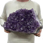 Large Natural Brazilian Dark Purple Amethyst Druzy 5.6kg - 27.5x20cm | Beautiful Crystals Home or Office Décor w/ Stand