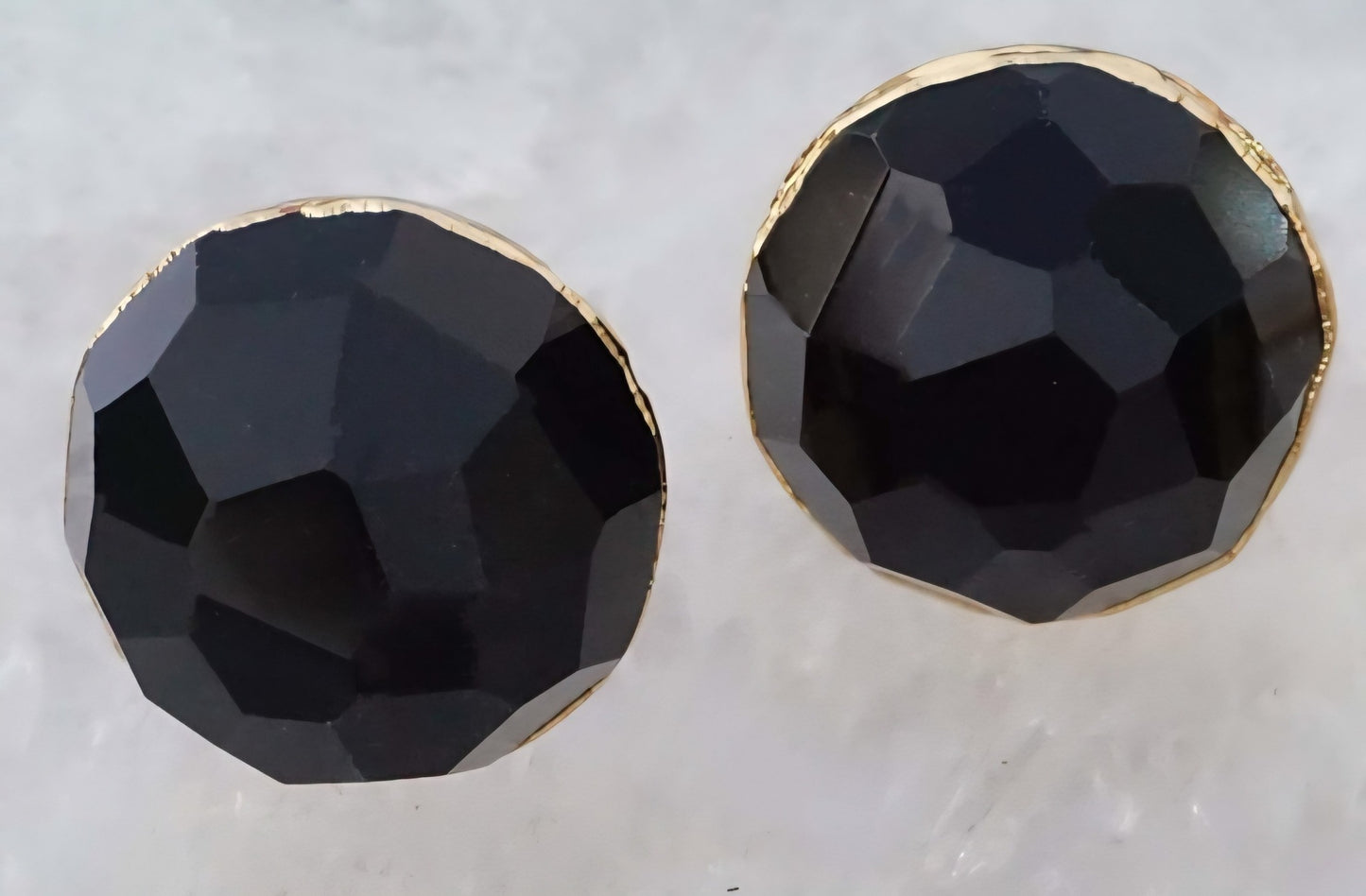Vakre og eksklusive Sort Obsidian Gold Electroplated knotter , 6 pack, 50x50mm