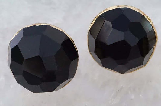 Vakre og eksklusive Sort Obsidian Gold Electroplated knotter , 6 pack, 50x50mm