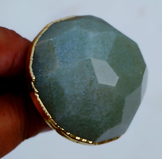 Vakre og eksklusive green Aventurine Gold Electroplated knotter , 6 pack, 50x50mm