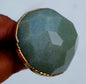 Vakre og eksklusive green Aventurine Gold Electroplated knotter , 6 pack, 50x50mm