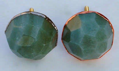 Vakre og eksklusive green Aventurine Gold Electroplated knotter , 6 pack, 50x50mm