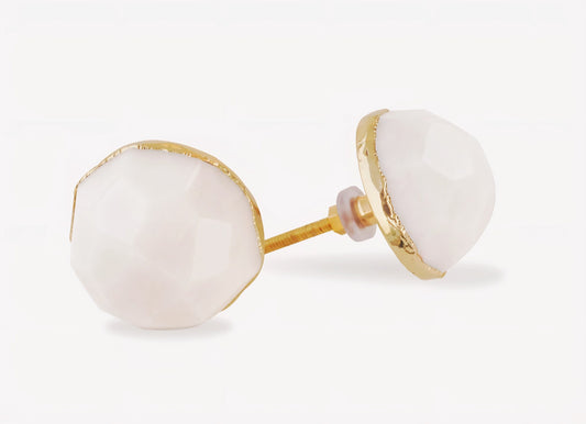 Vakre og eksklusive White Agate Gold Electroplated knotter , 6 pack, 50x50mm