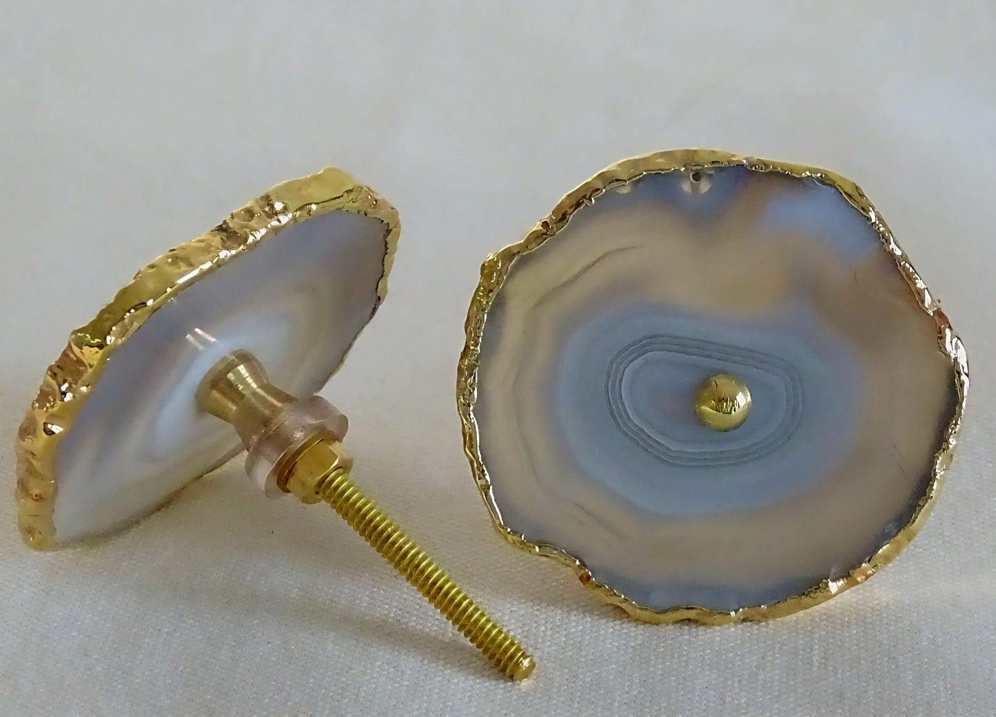 Agat Antique Gold  6 pack knotter for skap, dører, skuffer, ca. 40x50mm