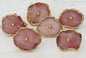 Rosenkvarts Gold 6 pack knotter for skap, dører, skuffer, ca. 40x50mm