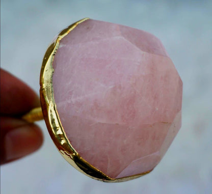 Vakre og eksklusive Rose Quartz Gold Electroplated knotter , 6 pack, 50x50mm