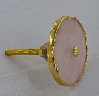 Vakre Rose Quartz Gold Electroplated knotter , 6 pack, 50x50mm