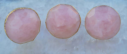 Vakre og eksklusive Rose Quartz Gold Electroplated knotter , 6 pack, 50x50mm