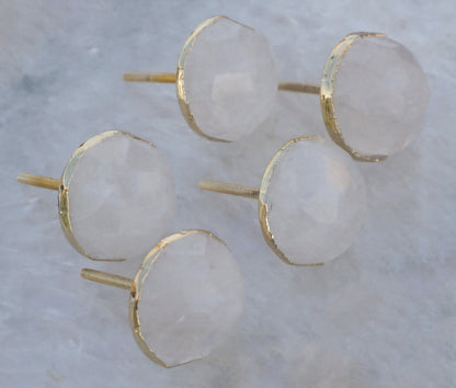 Vakre og store Clear Quartz Gold Electroplated knotter , 6 pack, 50x50mm