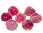 Vakre Magenta Agat Vintage Classic Gold Electroplated knotter , 6 pack, 40x30mm