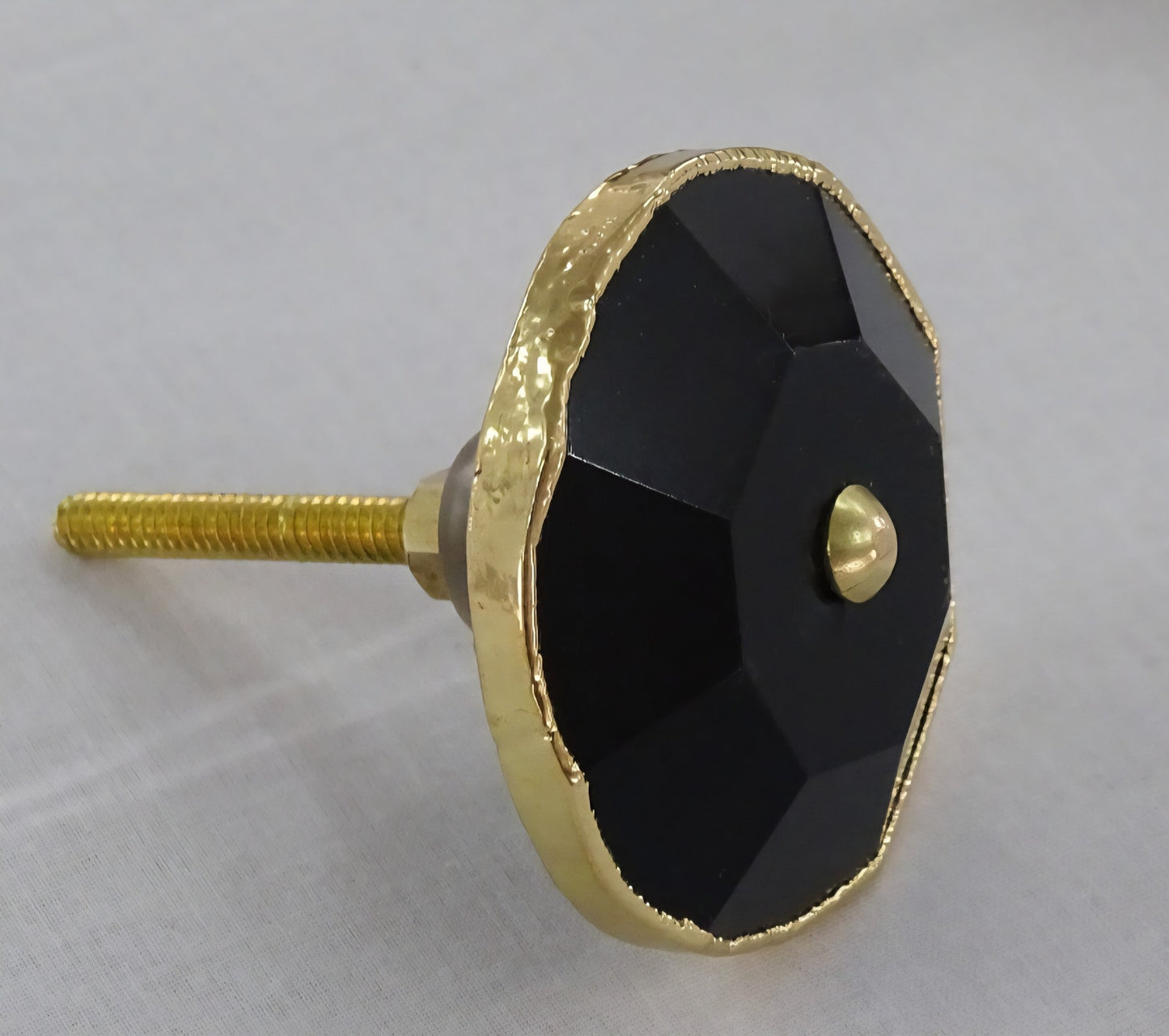 Vakre, sorte Obsidian Gold Electroplated knotter , 6 pack, 50x50mm