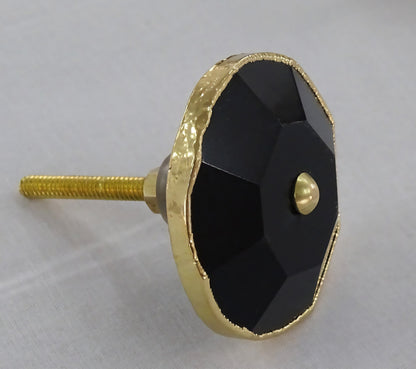 Vakre, sorte Obsidian Gold Electroplated knotter , 6 pack, 50x50mm