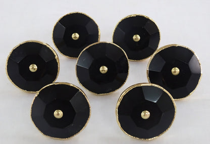 Vakre, sorte Obsidian Gold Electroplated knotter , 6 pack, 50x50mm